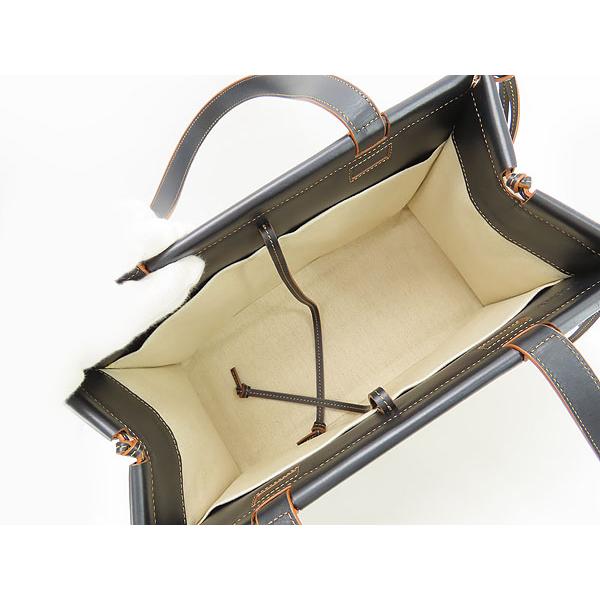 美品 ロエベ LOEWE クッショントート スモール アナグラム ショルダートートバッグ ハンドバッグ ナチュラル ブラック A612A93X05の画像