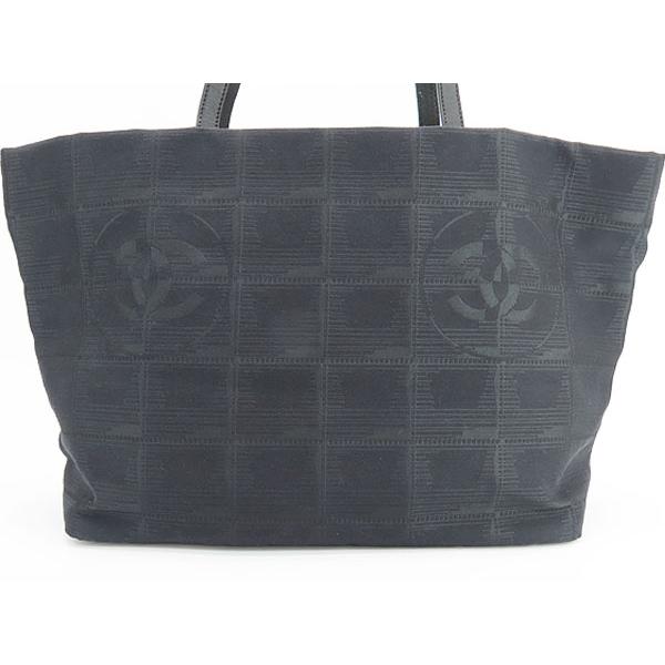 超美品 シャネル CHANEL ニュートラベルライン トートバッグ ショルダーバッグ ブラック ナイロン レザー A47147の画像