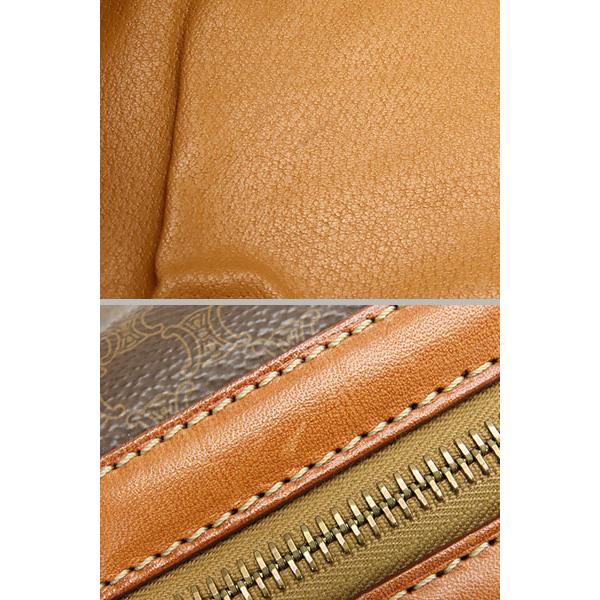 美品 セリーヌ CELINE ヴィンテージ マカダム ミニボストンバッグ ハンドバッグ ブラウン ダークブラウン PVC レザー