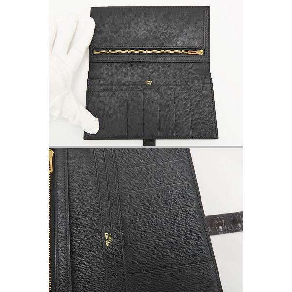 【HERMES】エルメス  アリゲーター　ベアンスフレ　2つ折り長財布 HERMES（エルメス） 二つ折り長財布 ベアンスフレ アリゲーター