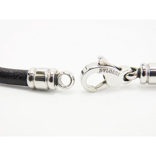 BVLGARI 新品同様 ブルガリ レザー チョーカー ネックレス ブラック