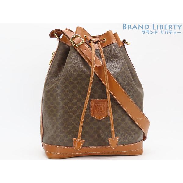CELINE トートバッグ　バケツ型　マカダム　セリーヌ　ヴィンテージ CELINE（セリーヌ） 美品 ヴィンテージ マカダム バケツ 巾着型
