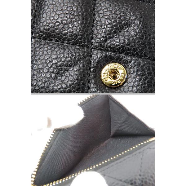 【CHANEL】マトラッセ ココマーク フラップ スモールウォレット コンパクト 三つ折り財布 キャビアスキン レザー ゴールド金具  箱付 CHANEL（新品・未使用品）グレインド　カーフスキン　グレー マトラッセ 美品 シャネル CHANEL ココマーク キャビアスキン スモール