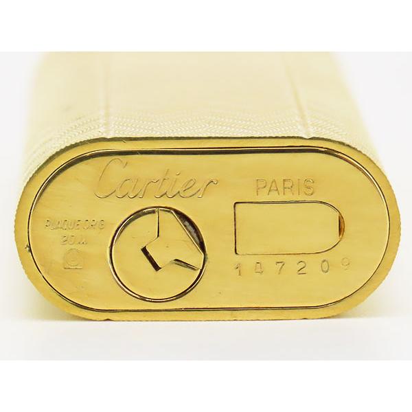 Cartier（カルティエ） 美品 ヘリンボーン柄 オーバル ガスライター