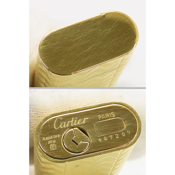 Cartier（カルティエ） 美品 ヘリンボーン柄 オーバル ガスライター