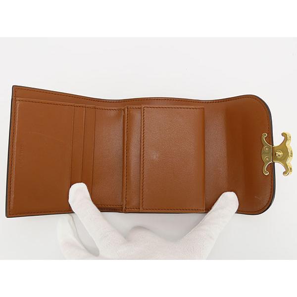 CELINE（セリーヌ） 美品 トリオンフ スモールフラップウォレット 三