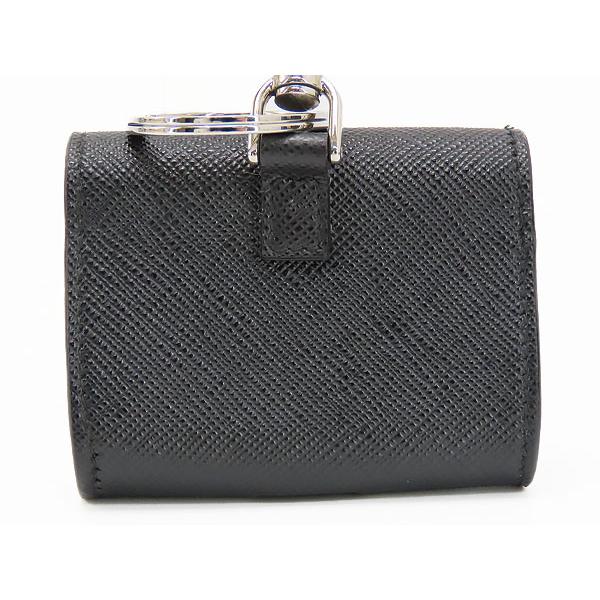 【美品】PRADA イヤホンケース　サフィアーノ PRADA◇サフィアーノレザー イヤホンケース キーリング付き ロゴ