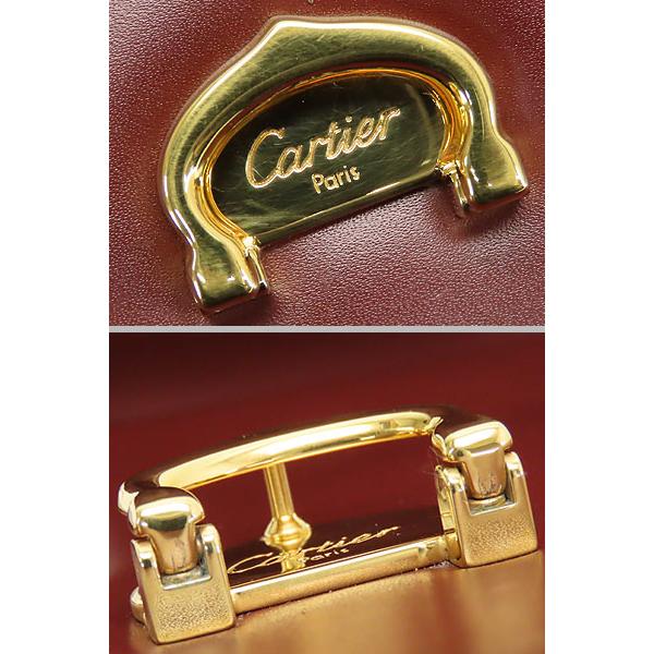 ほぼ新品 カルティエ Cartier マストライン ハンドバッグ トップハンドルバッグ ワンショルダーバッグ ボルドー カーフレザー L014843