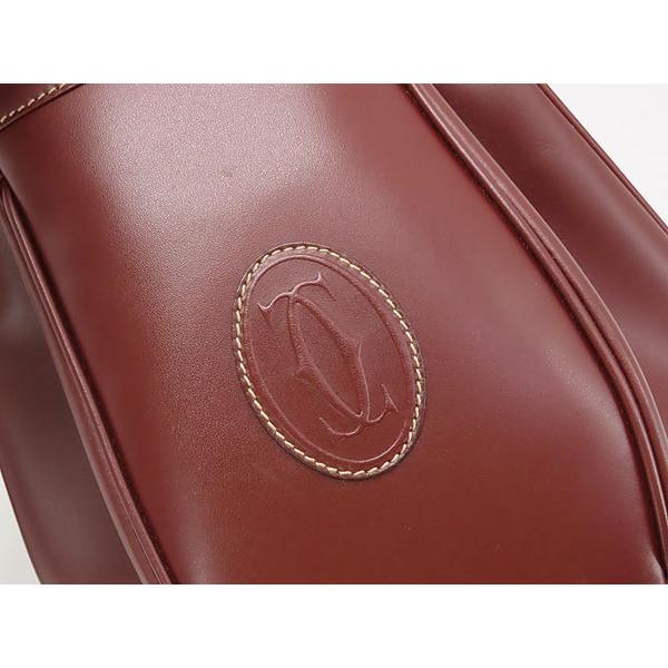 カルティエ　マストライン巾着　美品 MUST DE CARTIER 超美品 カルティエ Cartier マストライン 巾着型 斜め