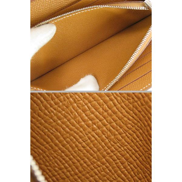 ほぼ新品 エルメス  ケリーウォレット ロング 二つ折り長財布 ゴールド ブラウン シルバー金具 ヴォーエプソン H051300CK 37  D刻印 HERMES - ほぼ新品 エルメス ケリーウォレット ロング 二つ折り長財布