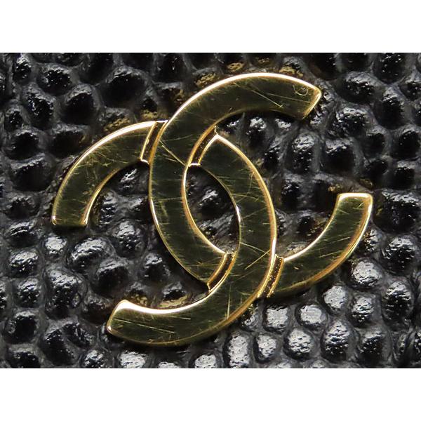 未使用 シャネル CHANEL マトラッセ ココマーク キャビアスキン ラウンドファスナー 長財布 ブラック ゴールド金具 A50097の画像