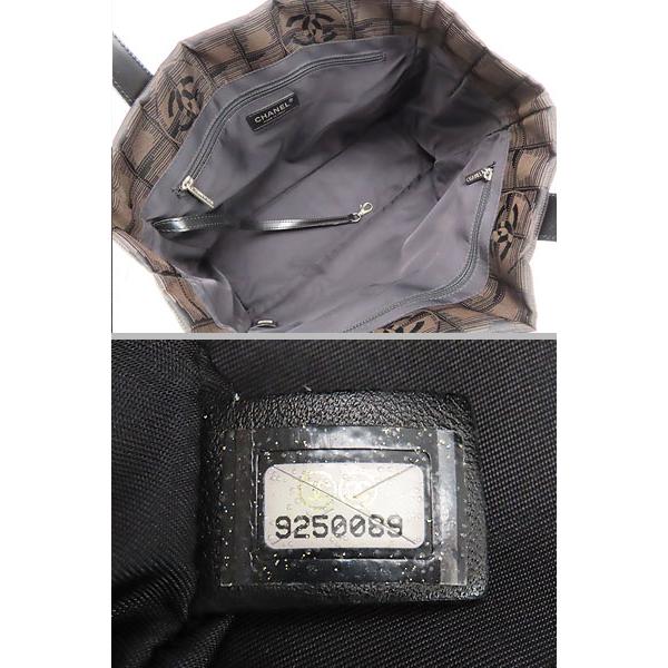 超美品 シャネル CHANEL ニュートラベルライン トートPM トートバッグ ショルダーバッグ マロン ダークブラウン ブラック ナイロン A20457の画像