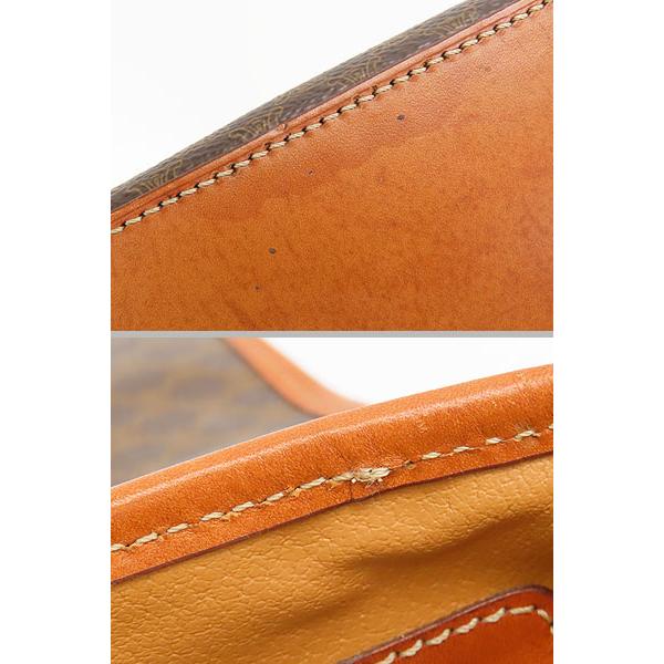 美品 セリーヌ CELINE ヴィンテージ マカダム 2WAY トップハンドルバッグ ハンドバッグ ショルダーバッグ ブラウン ダークブラウン