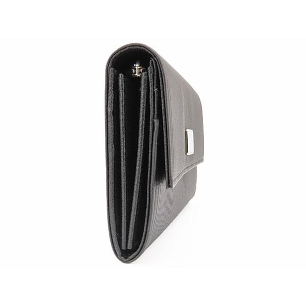 BVLGARI 新品同様 ブルガリ ミレリゲ 二つ折り長財布 ブラック カーフ  