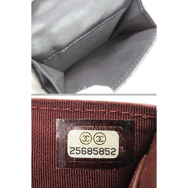 美品 シャネル マトラッセ クラシック スモール フラップ ウォレット ミニウォレット 三つ折り財布 コンパクト財布 ブラック シルバー ラムスキン AP0230 A84401の画像