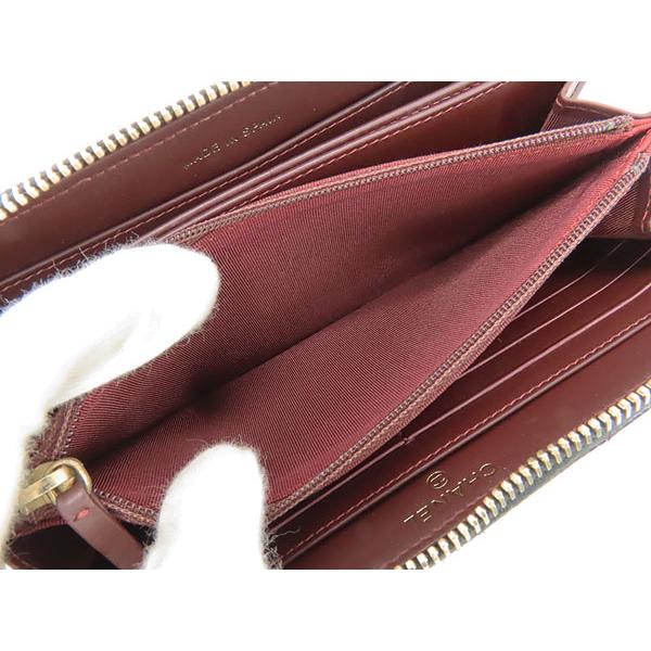 美品 シャネル マトラッセ キャビアスキン クラシック ロング ジップ ウォレット ラウンドファスナー 長財布 ブラック A82370の画像