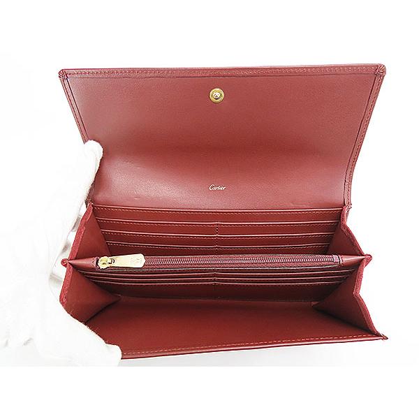 Must de Cartier 二つ折り財布 ボルドー MUST DE CARTIER 外超美品 カルティエ Cartier マストC