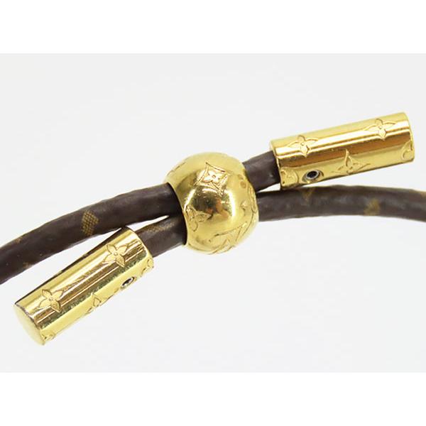 LOUIS VUITTON（ルイ・ヴィトン） 美品 ブレスレット LV クルー コード ダークブラウン ゴールド金具 モノグラムキャンバス ...