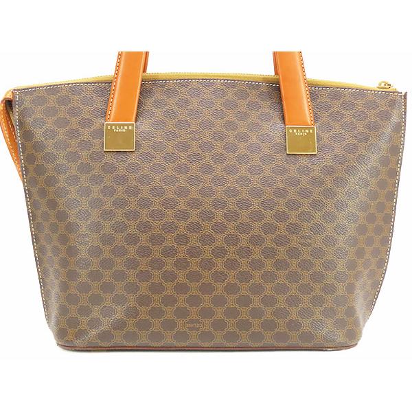 【美品】CELINE ヴィンテージ マカダム ブラウン トート バッグ CELINE（セリーヌ） 美品 ヴィンテージ マカダム ハンドバッグ トート