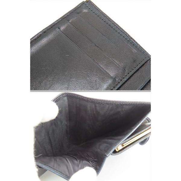 外美品 シャネル ヴィンテージ ココマーク キャビアスキン 二つ折りがま口財布 コンパクト財布 ブラック A13497 CHANEL（シャネル） 外美品 ヴィンテージ ココマーク キャビアスキン