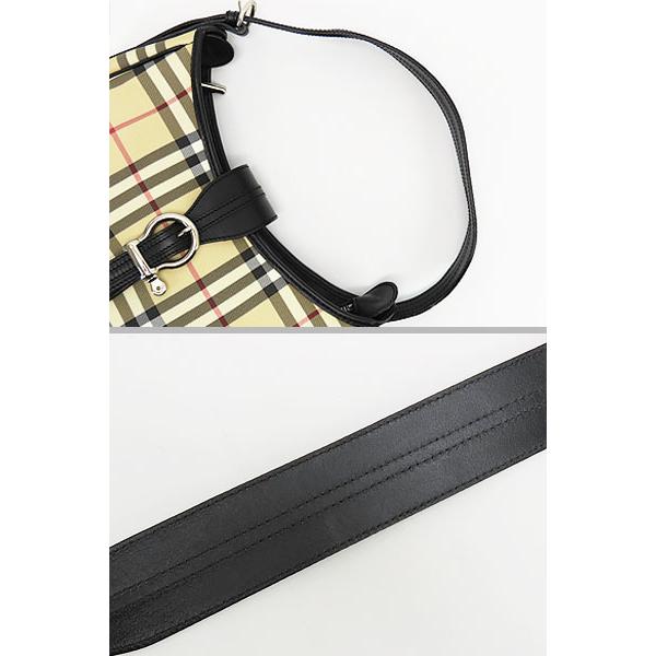 美品 バーバリー BURBERRY ロンドン ヘイマーケットチェック ワンショルダーバッグ セミショルダーバッグ ショルダーバッグ ハンドバッグ ホーボーバッグ ベージュ ブラウン PVC レザー BURBERRY（バーバリー） 美品 ロンドン ヘイマーケットチェック ワン