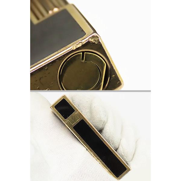 美品  デュポン S.T.Dupont ギャッツビー ローラーガスライター イエローゴールド ブラックの画像