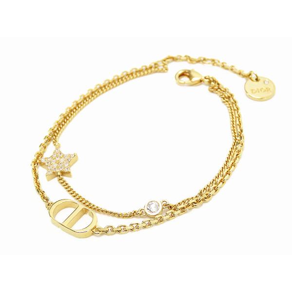 （ディオール）Petit CD ダブルチェーンブレスレット Petit CD Double Bracelet Silver-Finish Metal and Silver-Tone