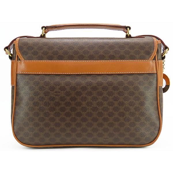 レア美品 セリーヌ CELINE ヴィンテージ マカダム 2WAY ハンドバッグ ショルダーバッグ メッセンジャーバッグ ブラウン ダークブラウン_1