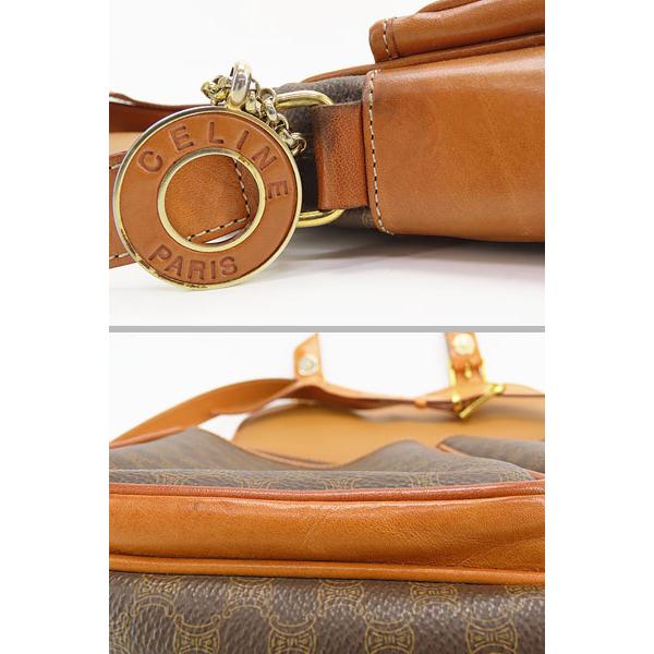 レア美品 セリーヌ CELINE ヴィンテージ マカダム 2WAY ハンドバッグ ショルダーバッグ メッセンジャーバッグ ブラウン ダークブラウン_8