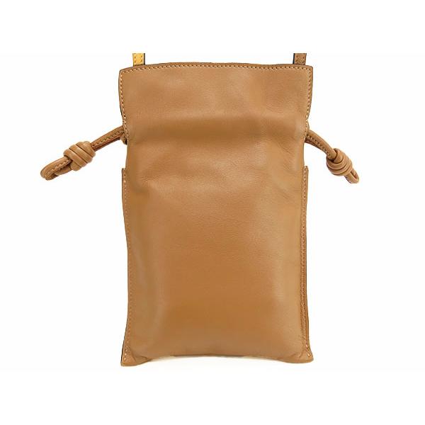 ②ロエベ限定品 ブラウン ハンドポーチ LOEWE ロエベ アナグラム