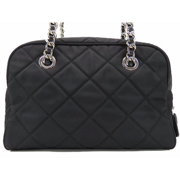 【4/21価格改定】PRADA 美品 プラダ インプントゥ チェーンショルダーバッグ 1BB072 テスート ナイロン サフィアーノ レザー ブラック キルティング ショルダーバッグ ハンドバッグ ABランク 鑑定済 中古 プラダバッグ PRADA（プラダ） 新古品 テスート インプントゥ キルティングステッチ