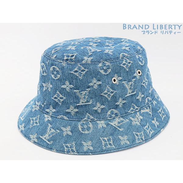 ルイヴィトン M78772 デニム バケットハット モノグラム リバーシブル 青 LOUIS VUITTON（ルイ・ヴィトン） ほぼ新品 モノグラム デニム