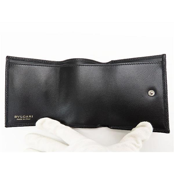 BVLGARI ブルガリ ロゴ クリップ 三つ折り財布 ブラック ゴールド金具 ブルガリ・ブルガリ 新品同様 ブルガリ BVLGARI ブルガリブルガリ ロゴ