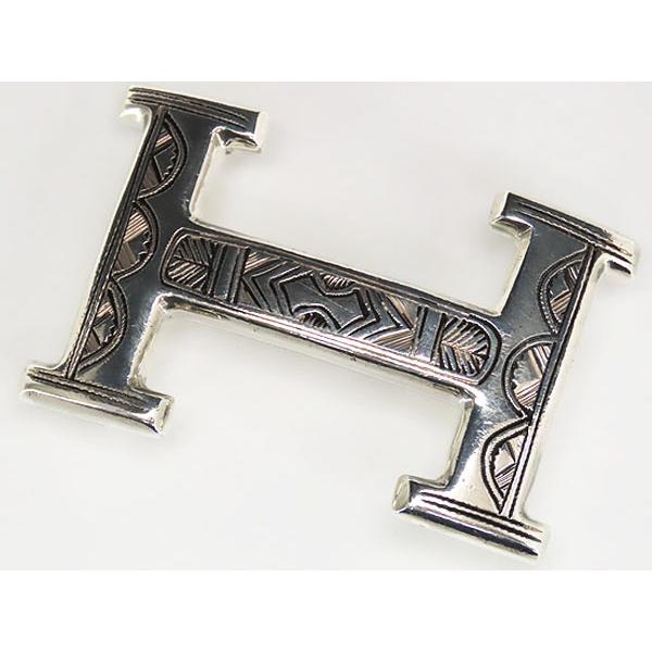 美品 エルメス  コンスタンス トゥアレグ族 シルバー Hバックル 手彫り仕上げ 32mm 32mmのベルトに適合 シルバー シルバー925 AG925 HERMES（エルメス） 美品 コンスタンス トゥアレグ族 シルバー H