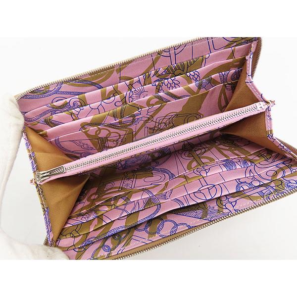 新古品 エルメス  アザップ ロング シルクイン ラウンドファスナー長財布 チャイ ベージュ モーヴシルベストル ヴォーエプソン  U刻印 HERMES（エルメス） 新古品 アザップ ロング シルクイン ラウンド