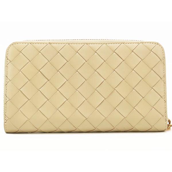 ボッテガヴェネタ イントレチャート 長財布 ラウンドジップ ベージュ BOTTEGA VENETA（ボッテガ・ヴェネタ） 超美品 ボッテガ ヴェネタ