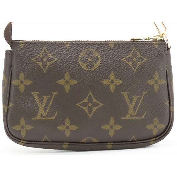 未使用 ルイヴィトン LOUIS VUITTON モノグラム ミニ ポシェット アクセソワール アクセサリーポーチ ハンドポーチ ダークブラウン M58009