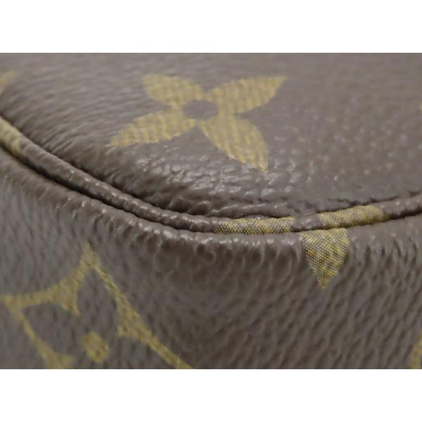 未使用 ルイヴィトン LOUIS VUITTON モノグラム ミニ ポシェット アクセソワール アクセサリーポーチ ハンドポーチ ダークブラウン M58009
