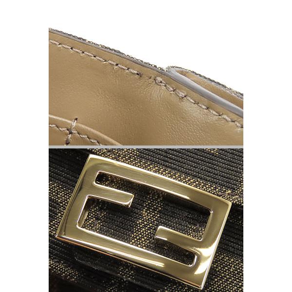 美品 FENDI フェンディ ズッカ バゲット マイクロ ブラウン ゴールド金具 キャンバス /レザー 8M0395 折り財布 コンパクトウォレット レディース 601542 【中古】 FENDI（フェンディ） 新品同様 ズッカ バゲット マイクロ 三つ折り財布