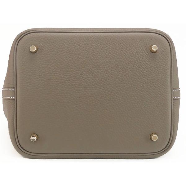 新古品 エルメス HERMES ピコタンロック 22 MM ハンドバッグ トートバッグ エトゥープ ベージュ系 ゴールド金具 トリヨンクレマンス W刻の画像