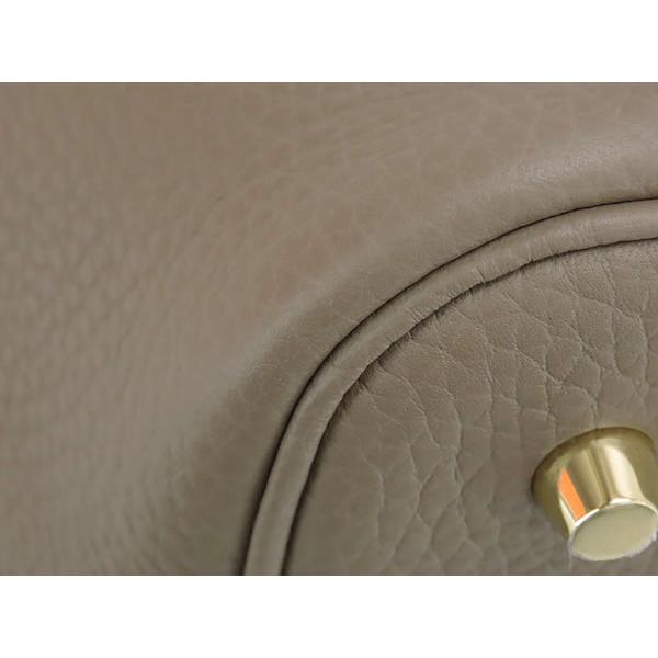 新古品 エルメス HERMES ピコタンロック 22 MM ハンドバッグ トートバッグ エトゥープ ベージュ系 ゴールド金具 トリヨンクレマンス W刻の画像