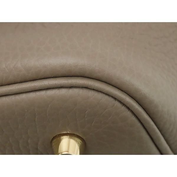 新古品 エルメス HERMES ピコタンロック 22 MM ハンドバッグ トートバッグ エトゥープ ベージュ系 ゴールド金具 トリヨンクレマンス W刻の画像