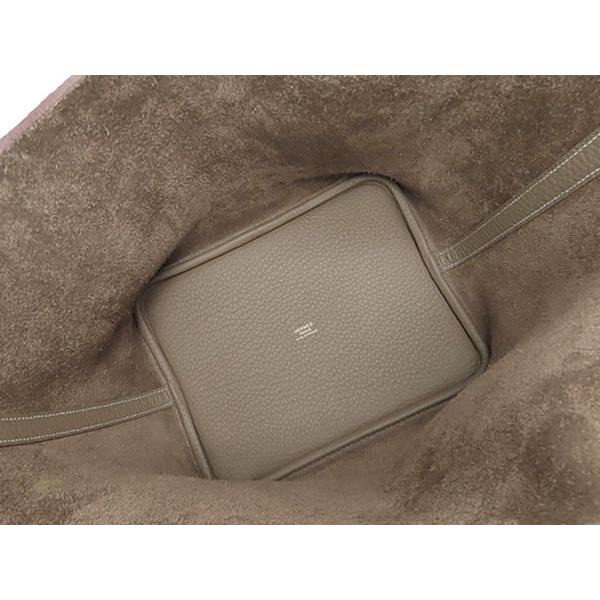 新古品 エルメス HERMES ピコタンロック 22 MM ハンドバッグ トートバッグ エトゥープ ベージュ系 ゴールド金具 トリヨンクレマンス W刻の画像