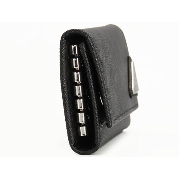 新古品 プラダ PRADA サフィアーノ トライアングル 6連キーケース