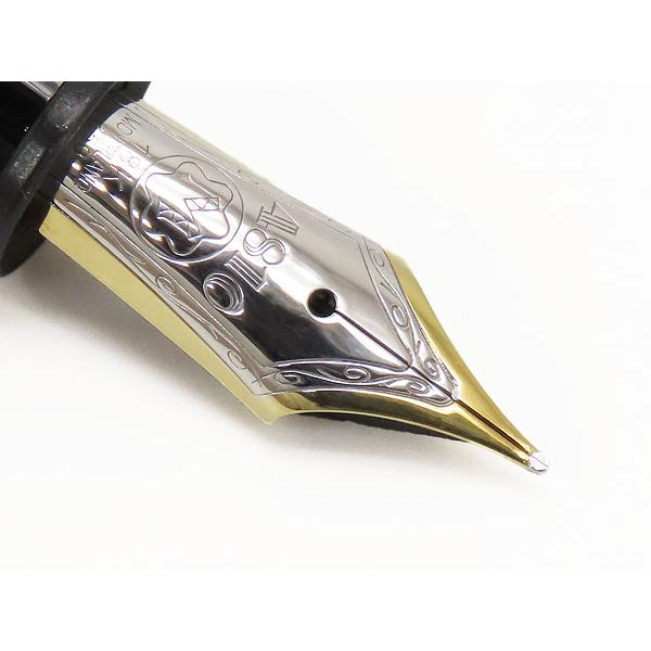 激レア新品同様 モンブラン  マイスターシュテュック ソリテール ル グラン 万年筆 1464 ウエーブ 波柄 ゴールドプレーテッド 18K AU750 MONTBLANC（モンブラン） 激レア新品同様 マイスターシュテュック