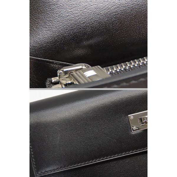 超美品 エルメス  ケリーウォレット ロング 二つ折り長財布 ブラック シルバー金具 ボックスカーフ H051301CK 89 Kelly 超美品 エルメス HERMES ケリーウォレット ロング 二つ折り長