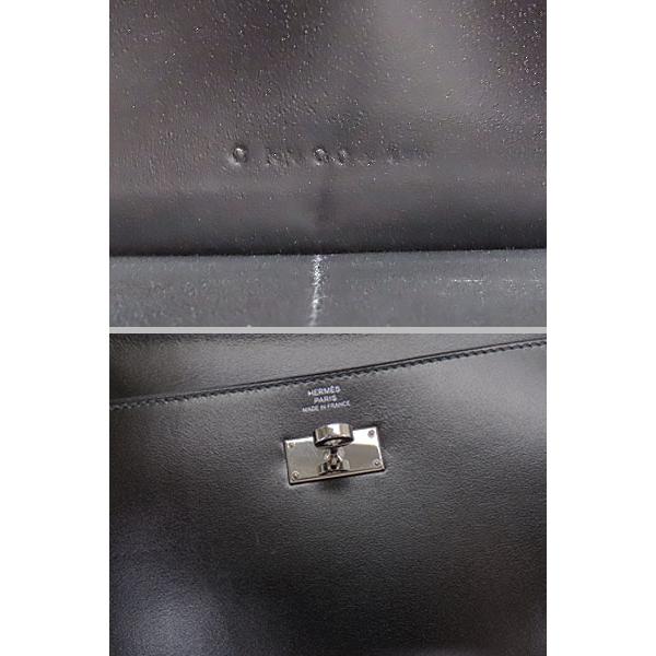 超美品 エルメス  ケリーウォレット ロング 二つ折り長財布 ブラック シルバー金具 ボックスカーフ H051301CK 89 Kelly 超美品 エルメス HERMES ケリーウォレット ロング 二つ折り長