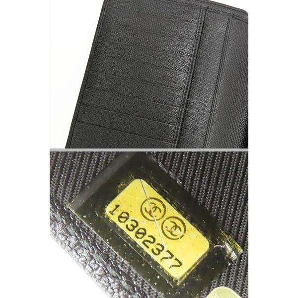 新品同様 シャネル CHANEL ココボタン 二つ折り長財布 ブラック カーフレザー A20904の画像