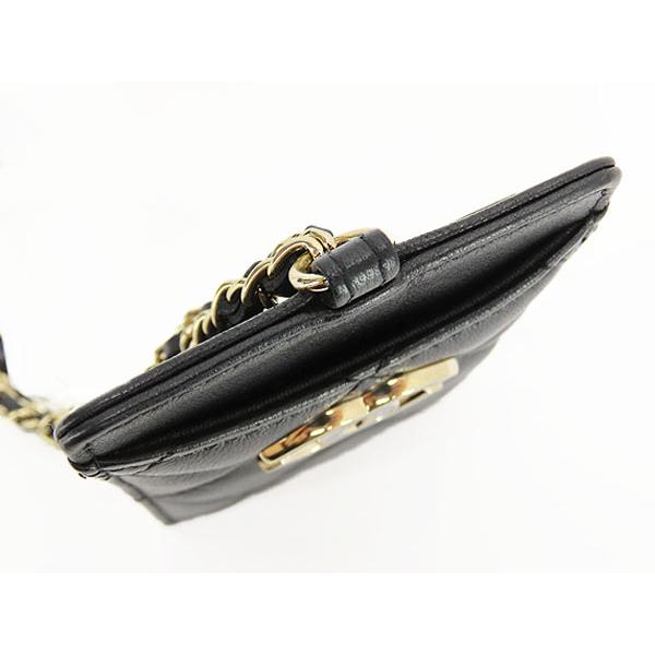 新品同様 シャネル CHANEL マトラッセ ココマーク チェーンストラップ付き カードケース パスケース 定期入れ IDケース ブラック ラムスキン A01745の画像