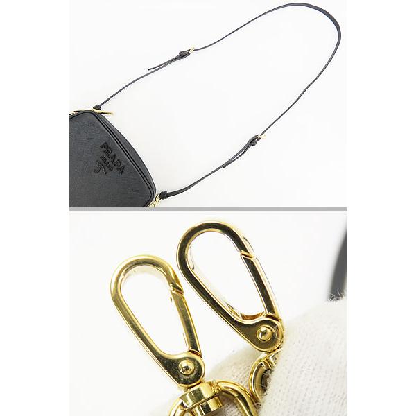 未使用 プラダ  モノクローム サフィアーノ ラックス  ショルダーバッグ ポシェット   セカンドバッグ ブラック 1BH036 PRADA（プラダ） 未使用 モノクローム サフィアーノ ラックス